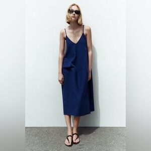 Zara, blue cocoon dress, size M, NWT